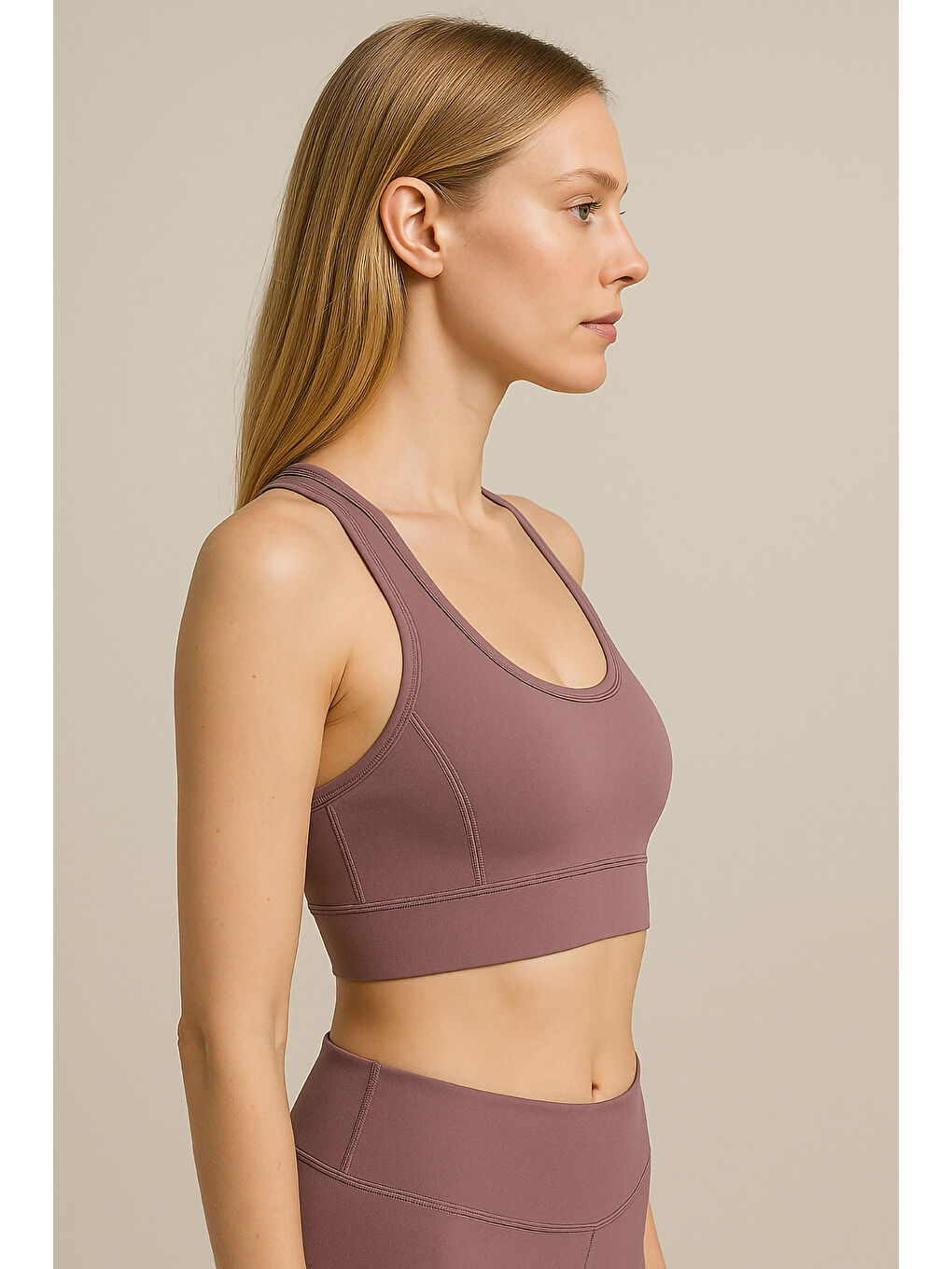 Mor Kalın Askılı Toparlayıcı Spor Büstiyer-1