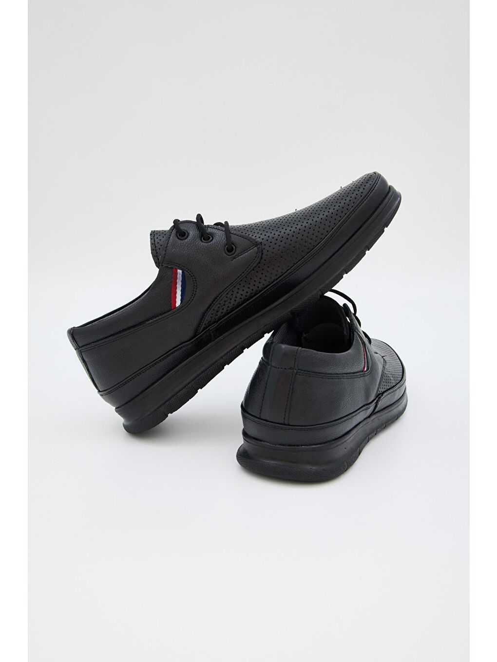 Siyah Erkek Hakiki Deri Spor Ayakkabı-3