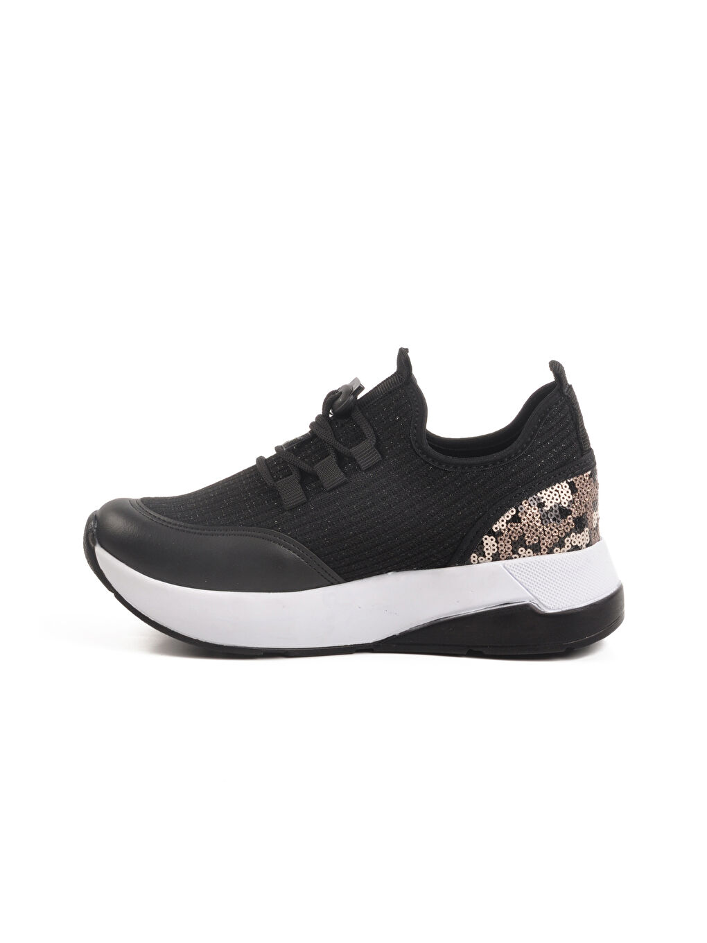 Siyah Anorak Bağcıklı Kadın Sneaker 702417 Z-1