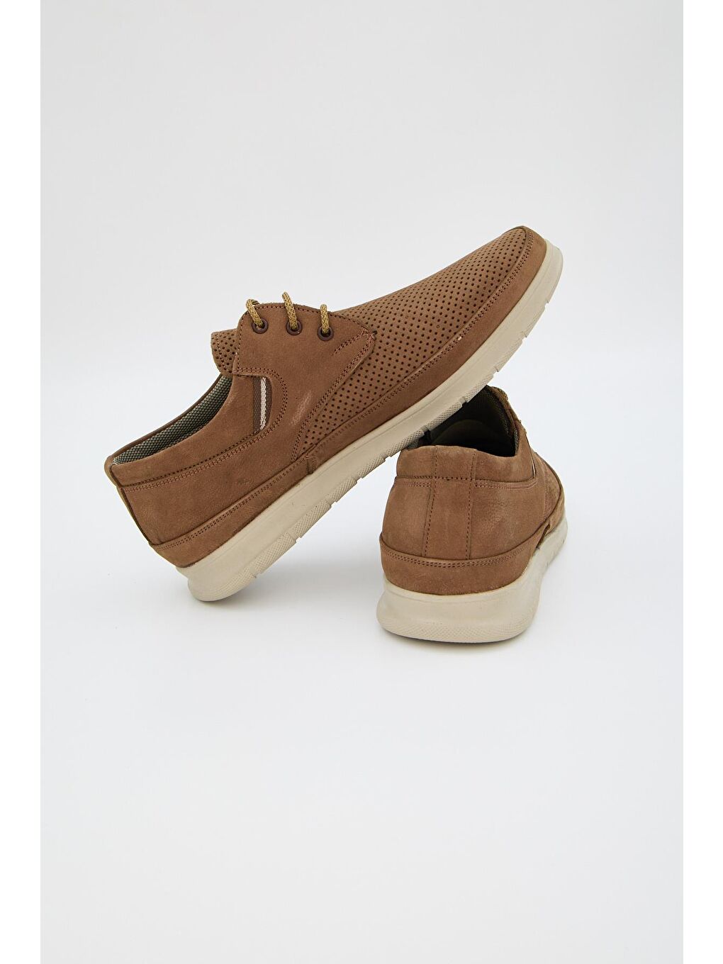 Kahverengi Erkek Hakiki Deri Spor Ayakkabı-4