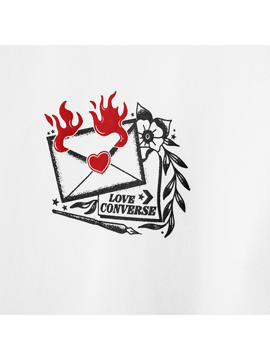 Love Letter Kadın Beyaz Yuvarlak Yaka Tişört-2