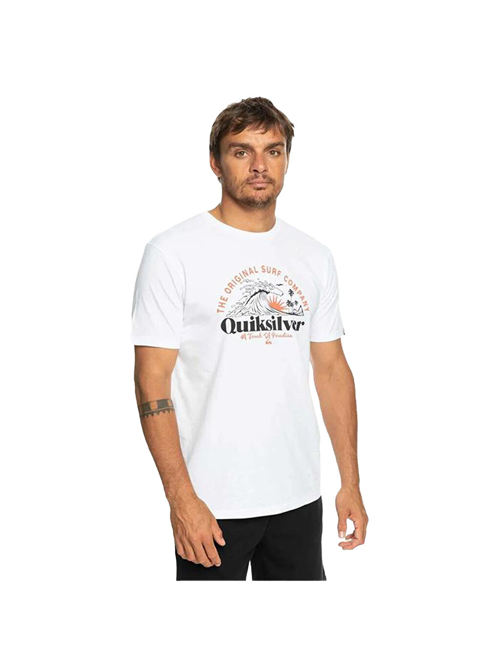 Beyaz Sunsetwave Erkek Renkli Tişört-2