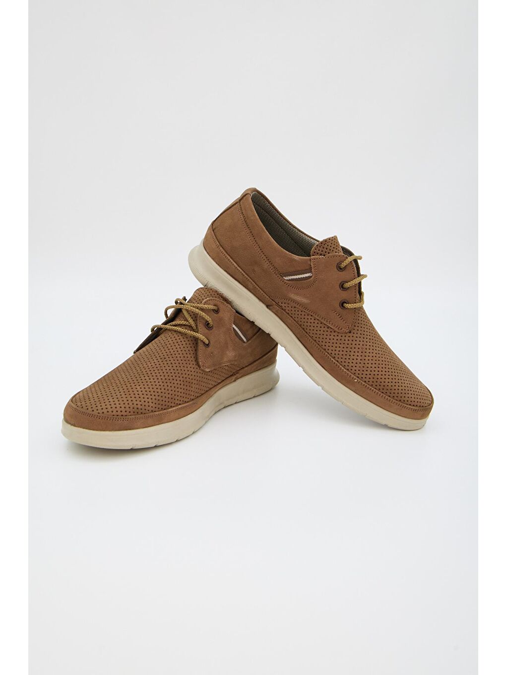 Kahverengi Erkek Hakiki Deri Spor Ayakkabı-5