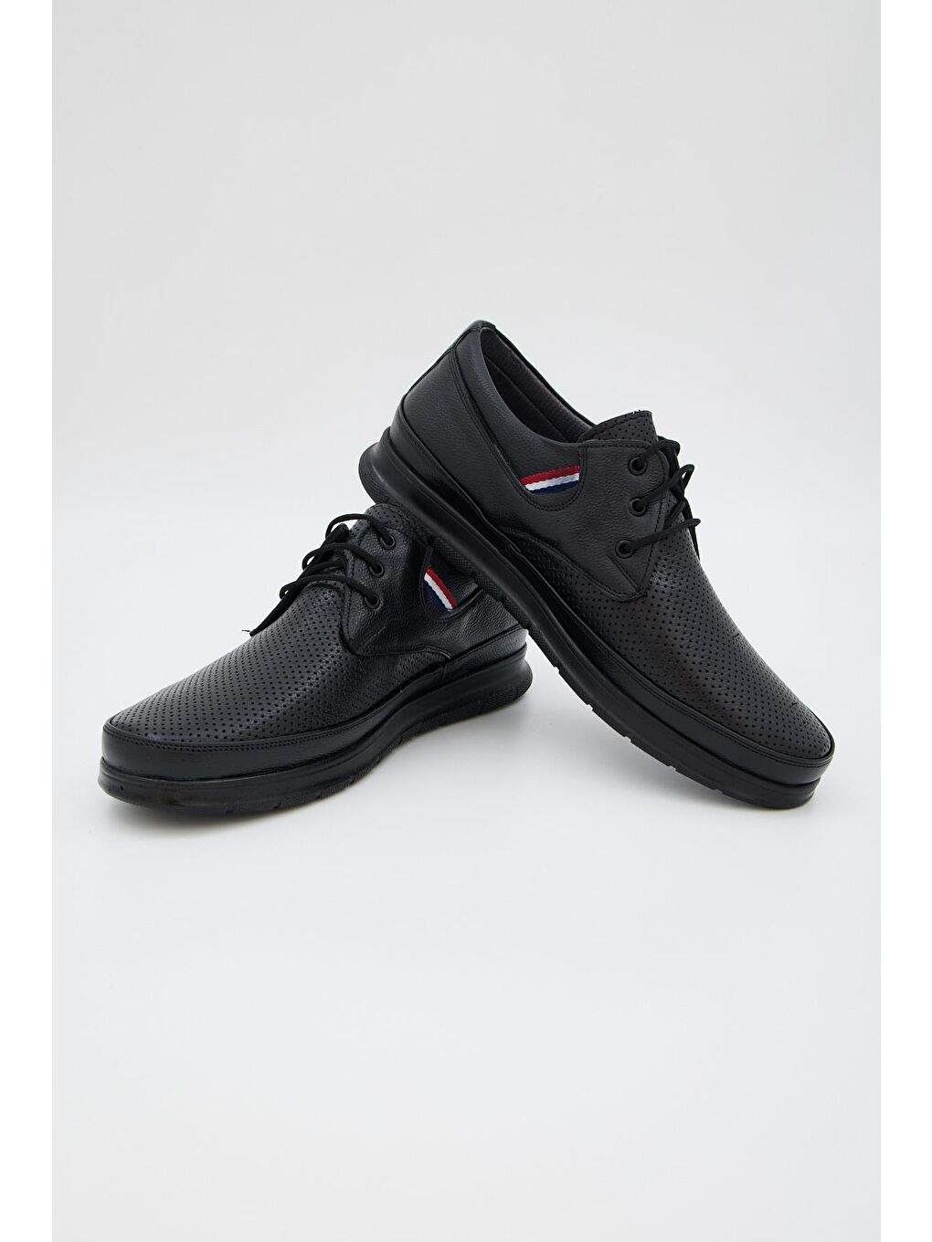 Siyah Erkek Hakiki Deri Spor Ayakkabı-4