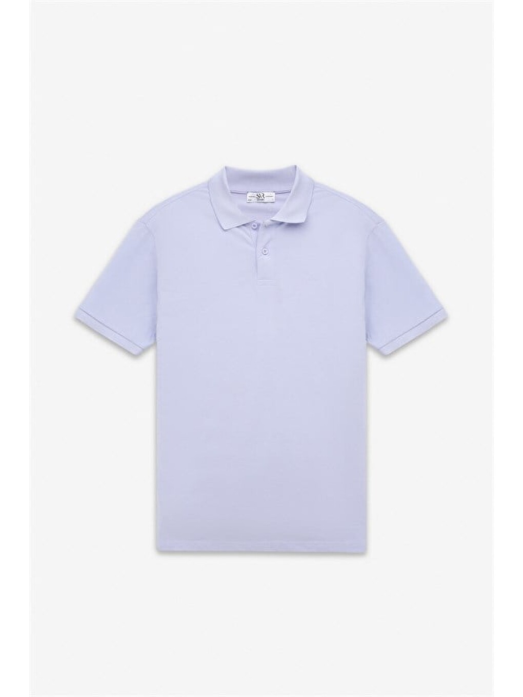 Açık Lila Slim Düz Nakışlı Pike Düğmeli Polo Yaka Tişört-5