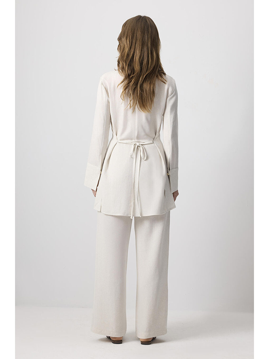 Bej Belden Bağlamalı Viskon Takım-3