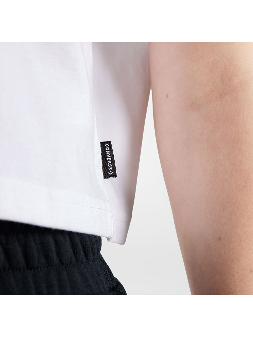 Sporty Boxy Kadın Beyaz Yuvarlak Yaka Tişört-3