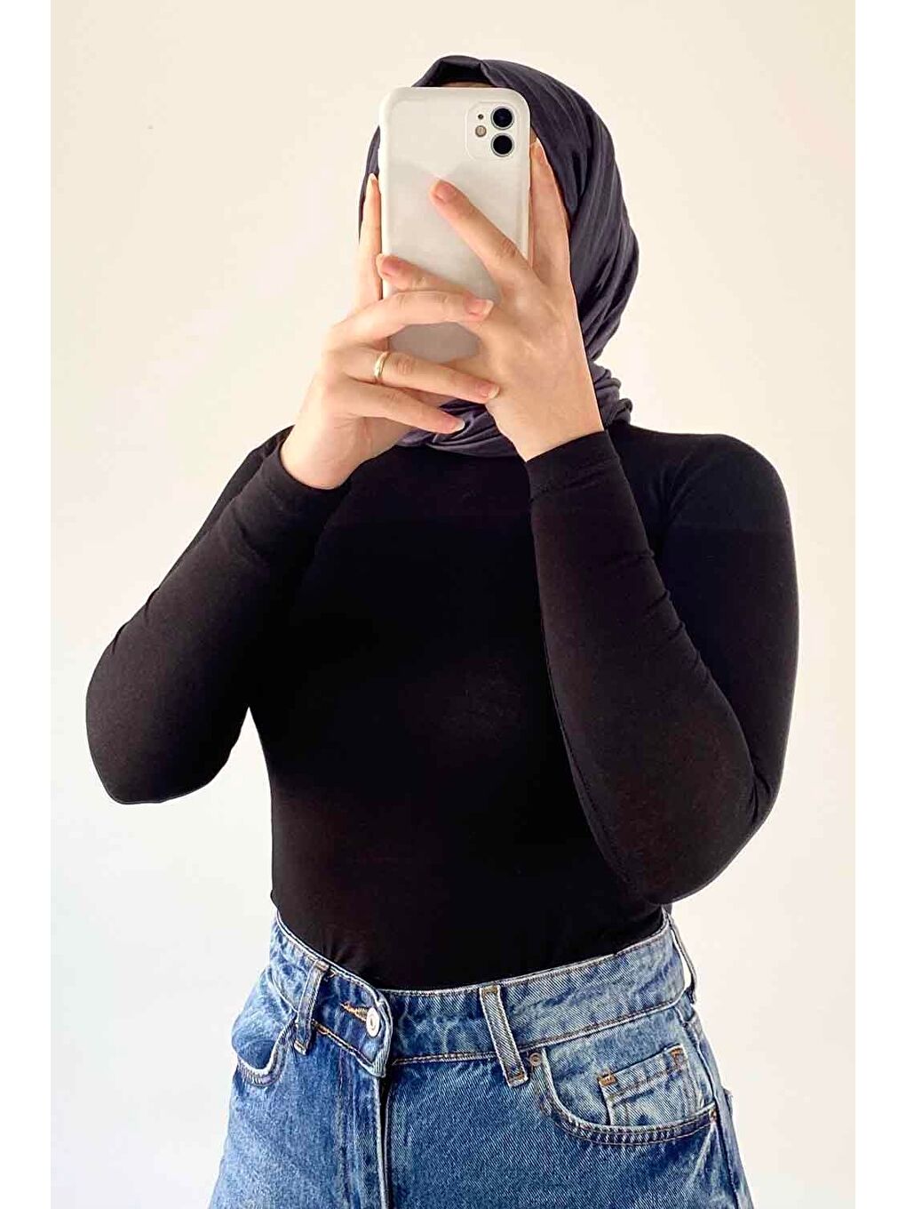 Bisiklet Yaka Düz Renk Body Siyah-3