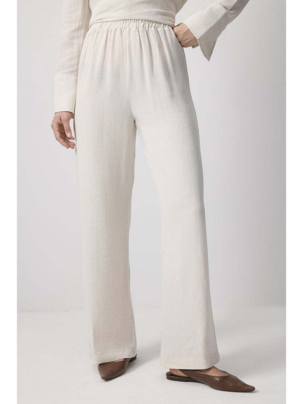 Bej Belden Bağlamalı Viskon Takım-4