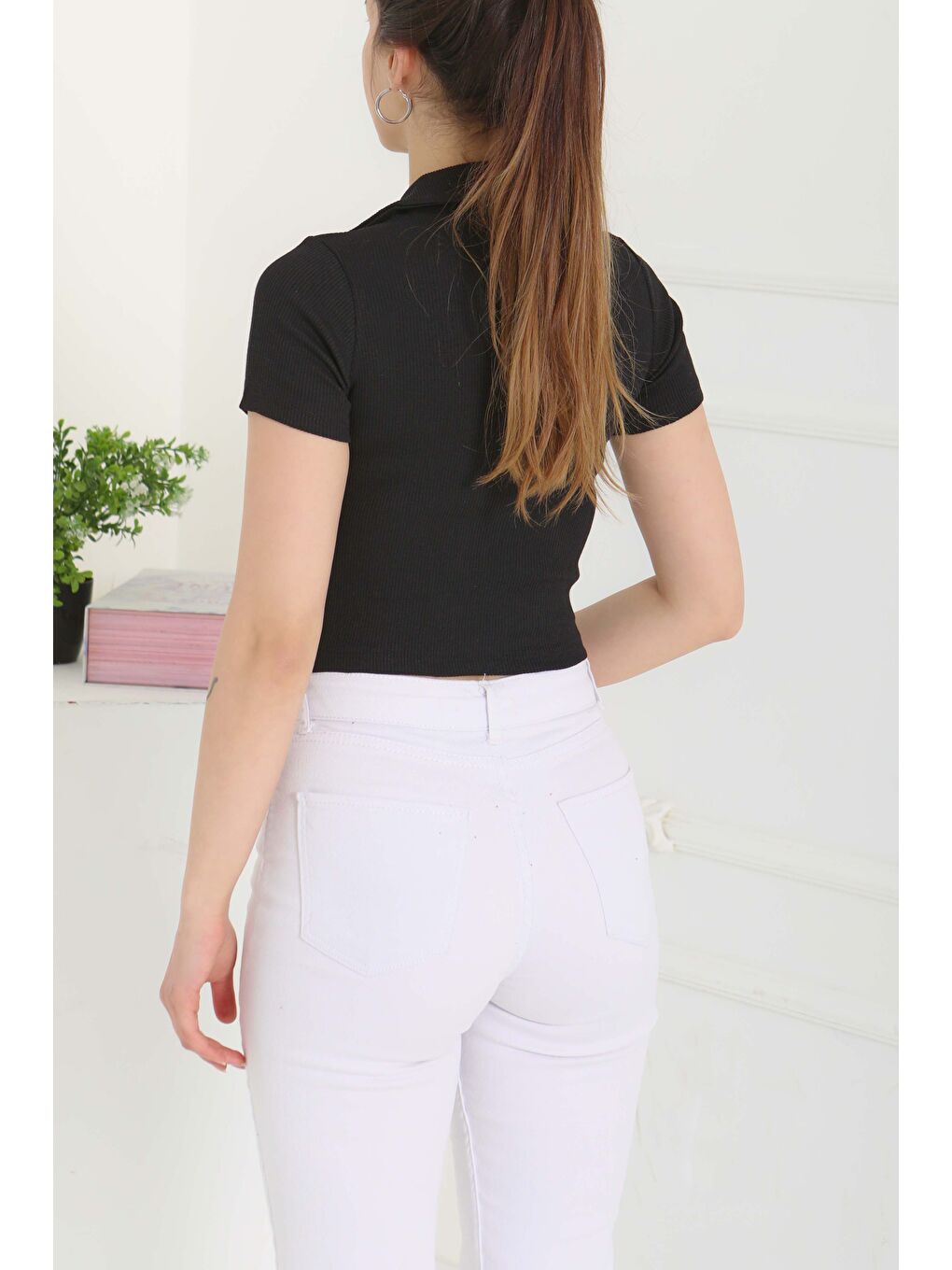 Polo Yaka Kısa Kollu Bady Siyah - 27143-6