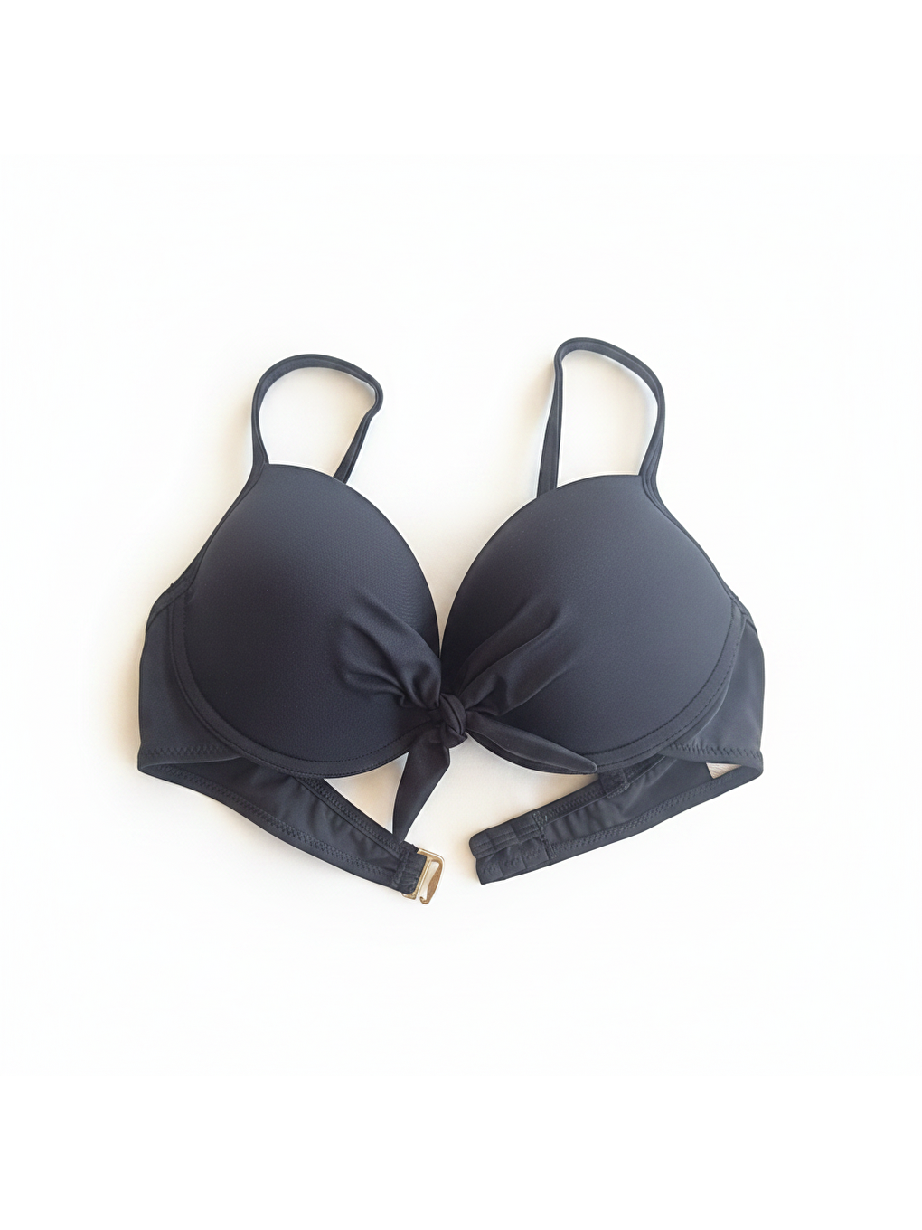 Kadın Plaj Giyim Siyah Renk Bağlama Detaylı Bikini Üst Bb2522-1