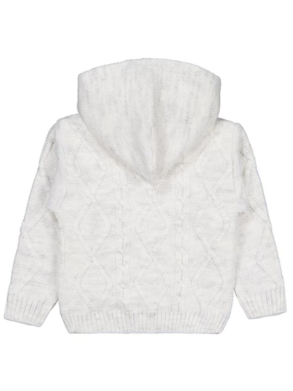 Boys Saç Örgülü İçi Polarlı Kapüşonlu 2-5 Yaş Hırka - Gri 4-5 Yaş-1