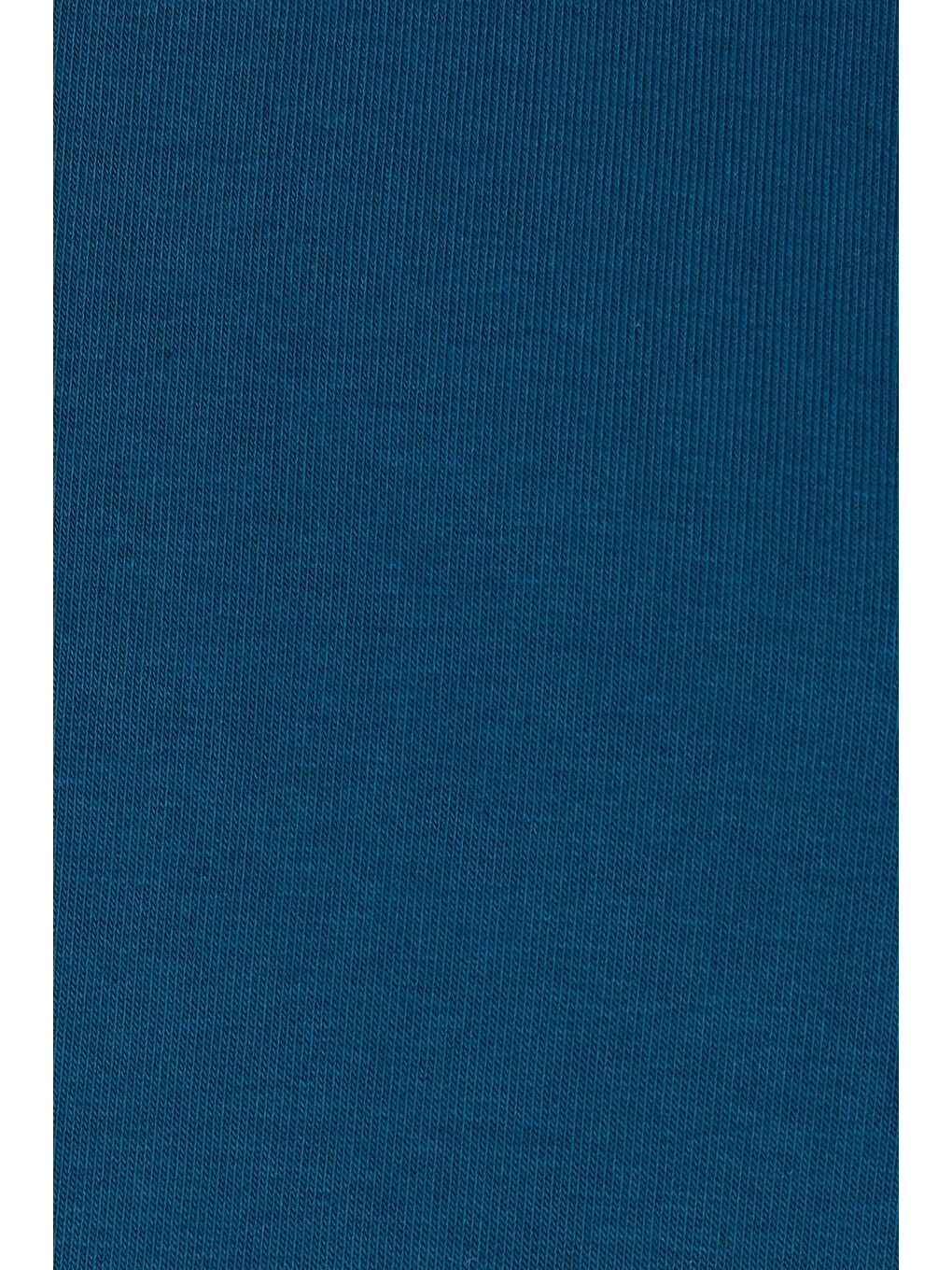 Kadın Relax Fit Rahat Kesim Pamuklu İçi Polarlı Yarım Fermuarlı İndigo Dik Yaka Sweatshirt-5