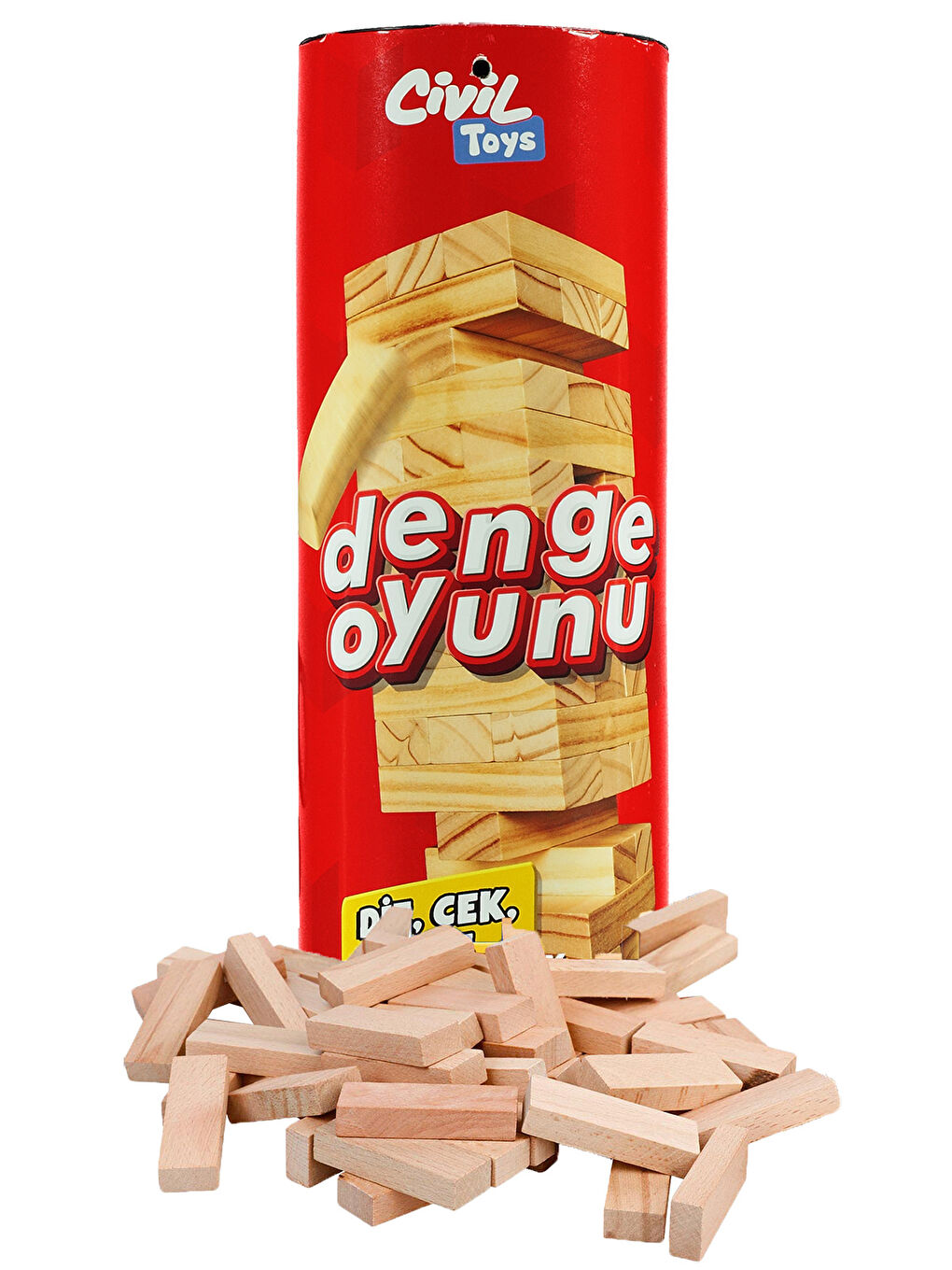 Civil Toys Silindir Kutulu Ahşap Denge Oyunu 54 Parça - 1