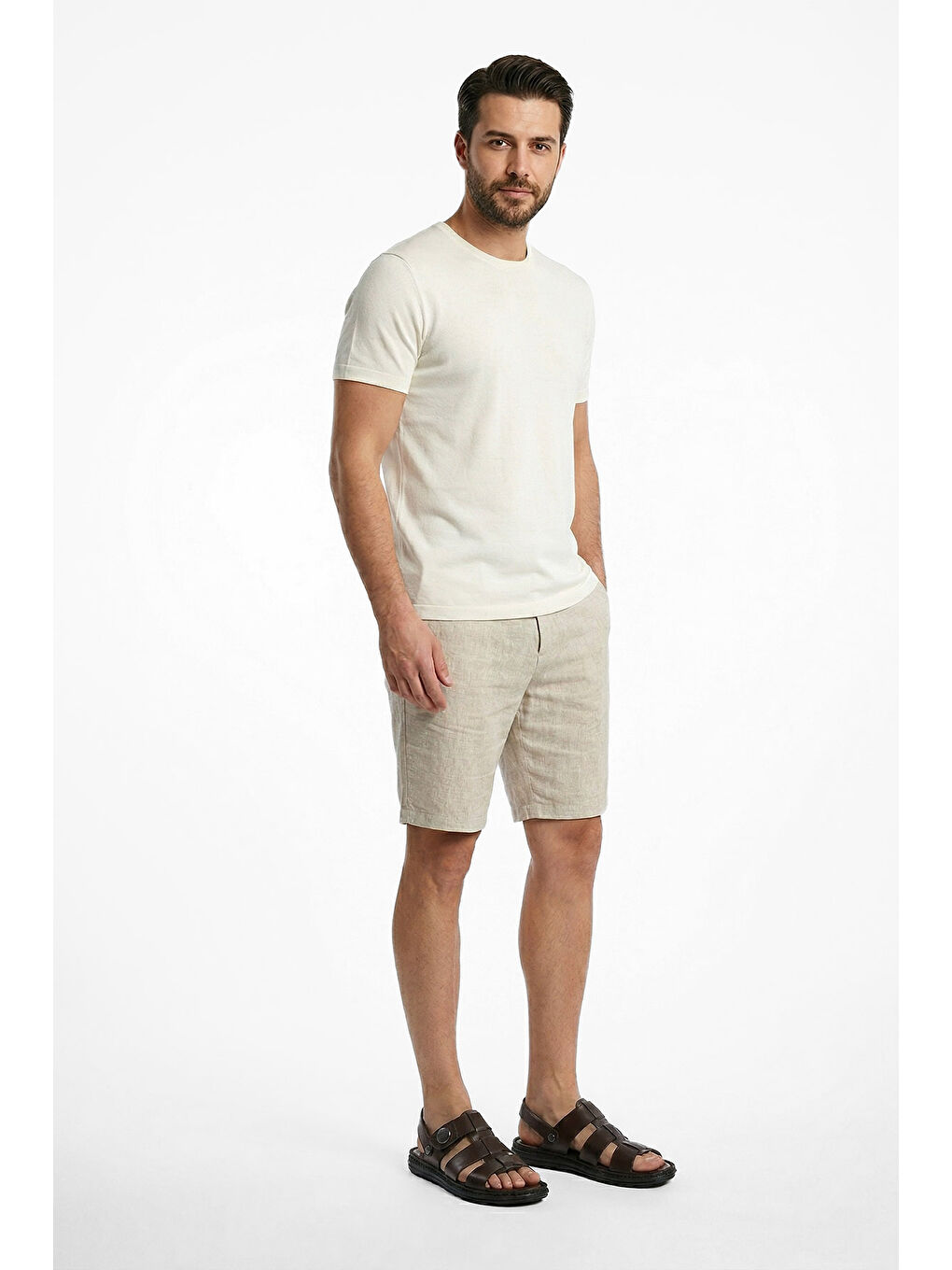 Kahverengi Erkek KAHVERENGİ Hakiki Deri Comfort Sandalet-2