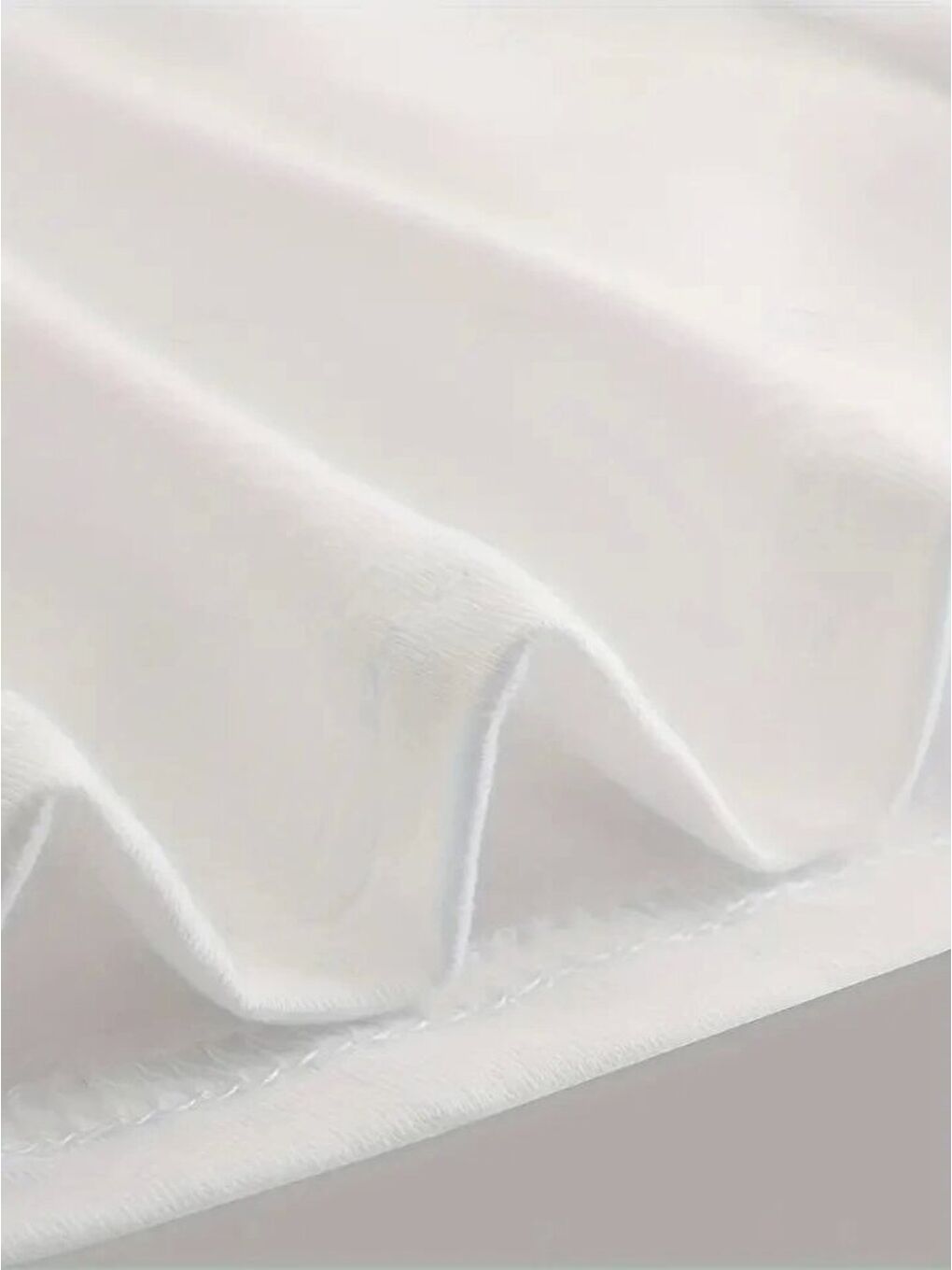 Baskılı Oversize Bisiklet Yaka T-shirt - Beyaz-1