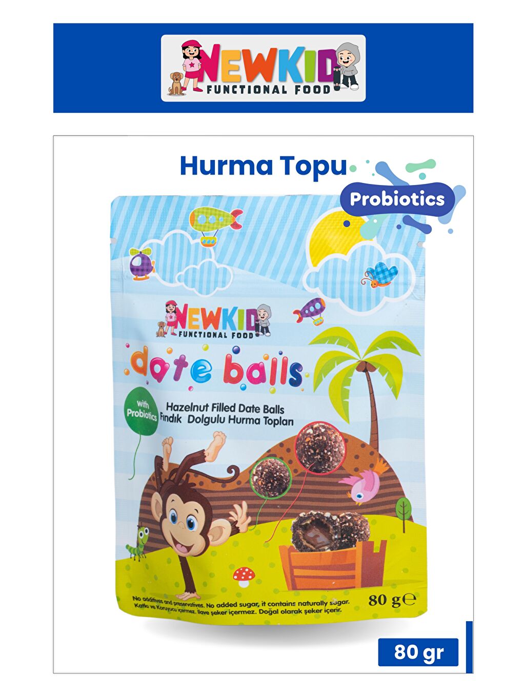 New Kid Fındık Dolgulu Hurma Topları 80 g