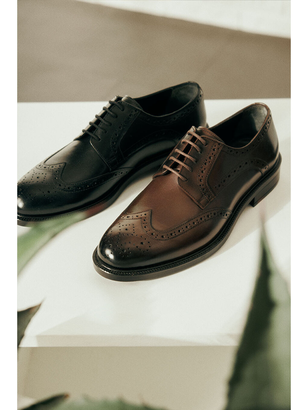 Erkek Kahverengi %100 Deri Rahat Taban Klasik Ayakkabı-2