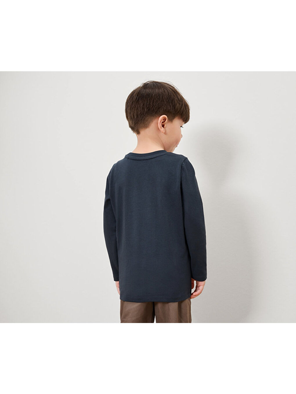 Lacivert Erkek Çocuk Tişört, Uzun Kol, 2li-1