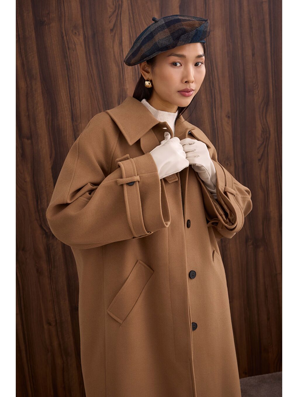 Kahverengi Yaka Detaylı Kaban Camel-2