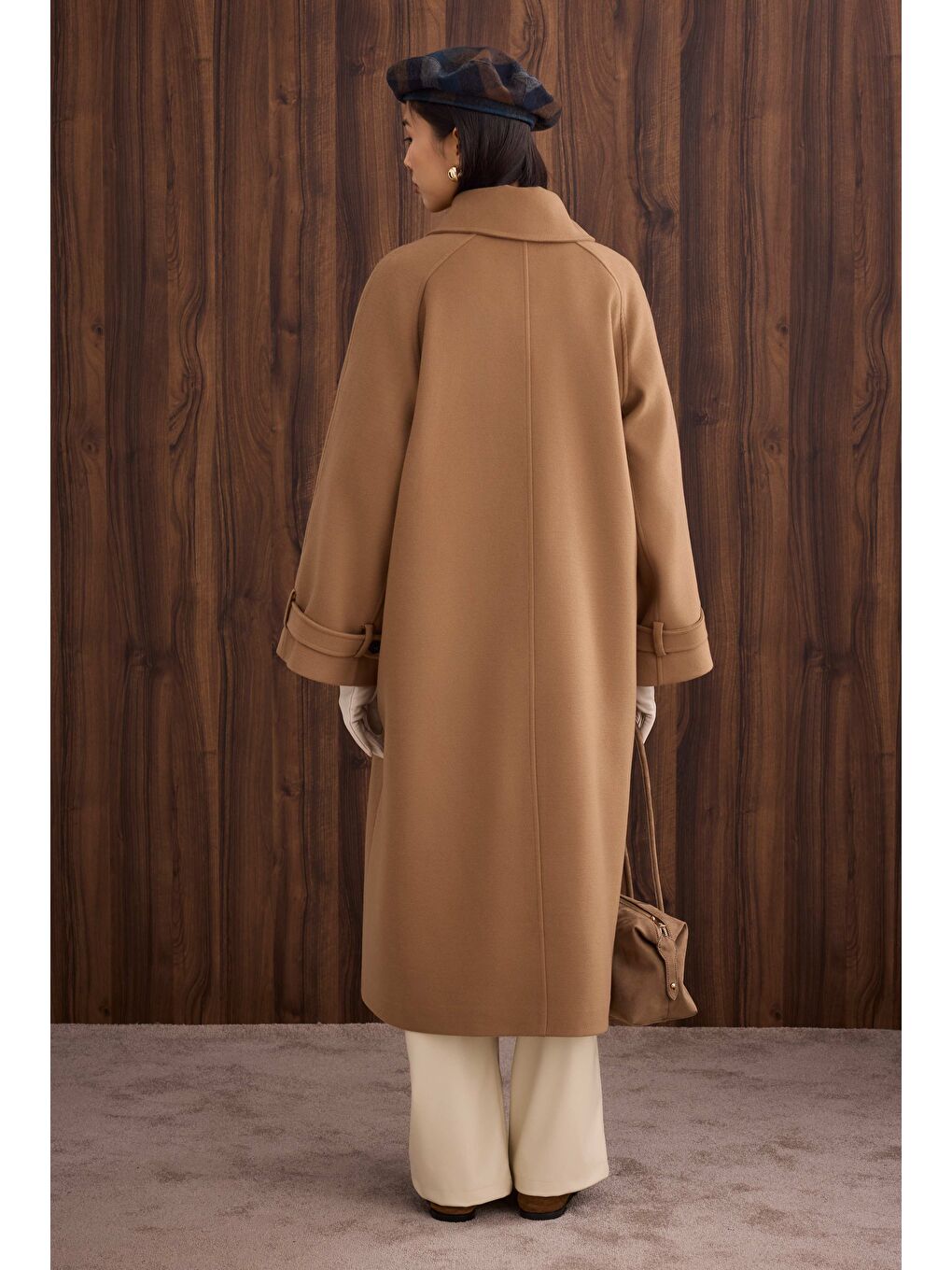 Kahverengi Yaka Detaylı Kaban Camel-4