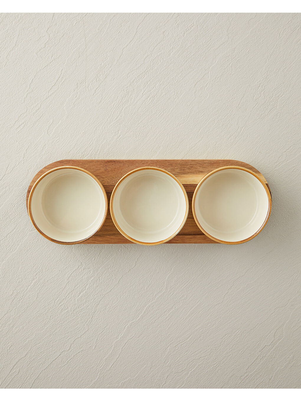 Woodcrest Akasya 4 Parça Sunumluk 10x10 cm Beyaz-Kahverengi-2