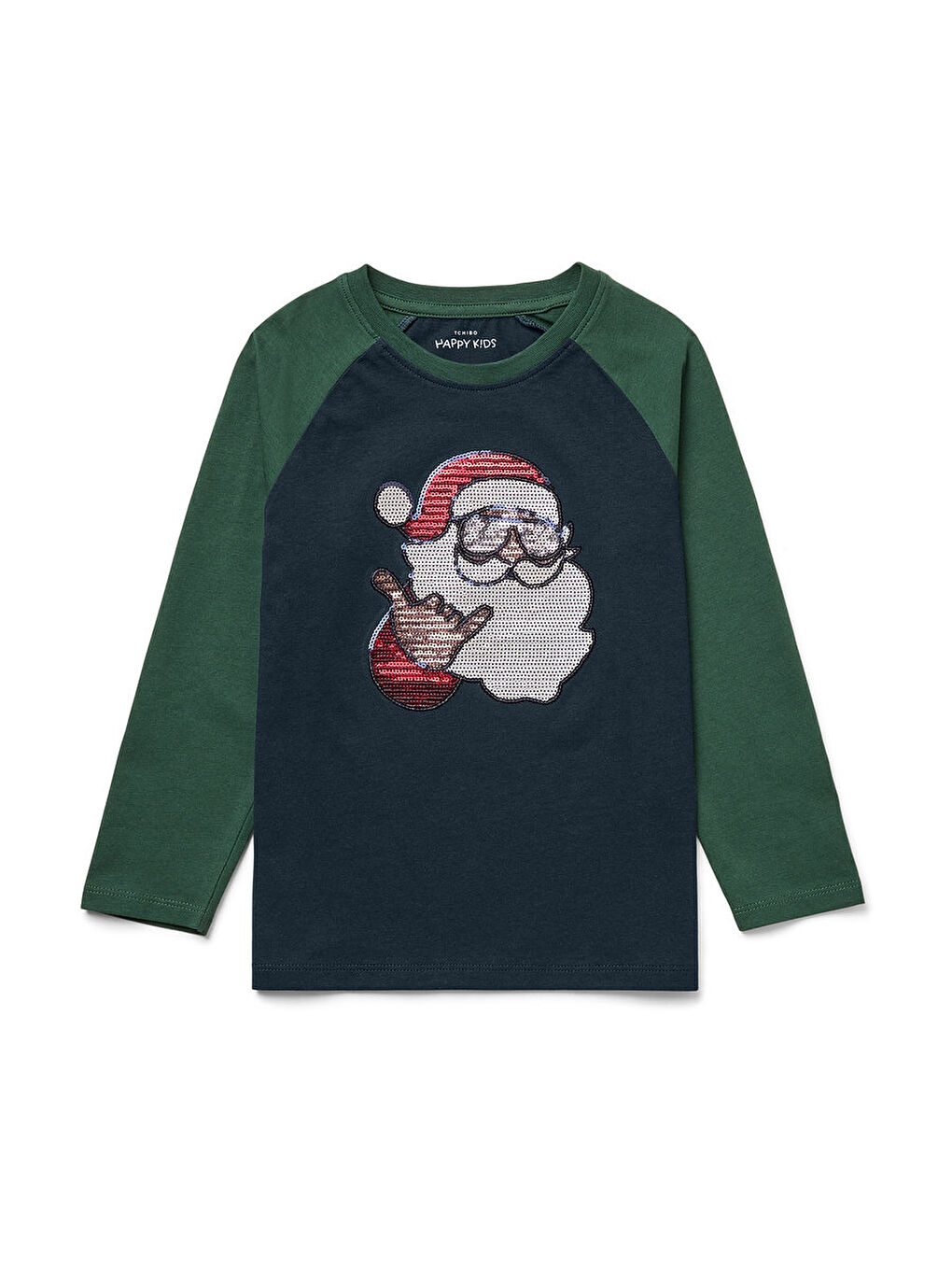 Yeşil Erkek Çocuk Tişört, Uzun Kol, Raglan-2
