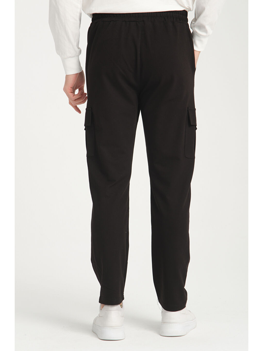 Siyah Beli Lastikli Kargo Cep Erkek Eşofman Altı 0139-3