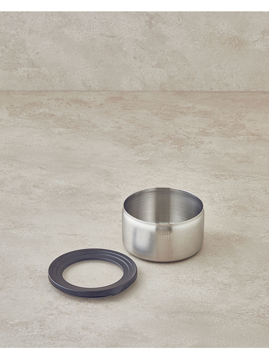 Gri Inox Paslanmaz Çelik Saklama Kabı 12 cm Silver-1