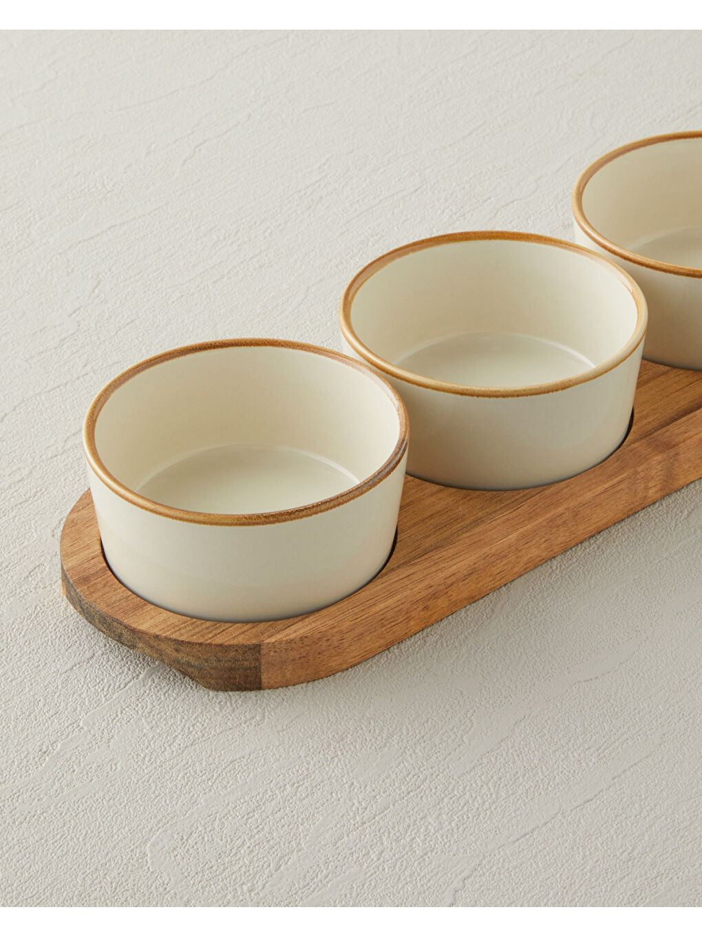 Woodcrest Akasya 4 Parça Sunumluk 10x10 cm Beyaz-Kahverengi-3