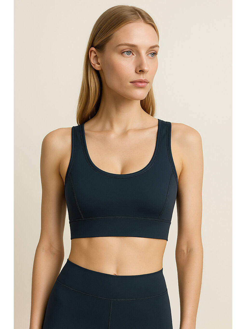 İndigo Kalın Askılı Toparlayıcı Spor Büstiyer