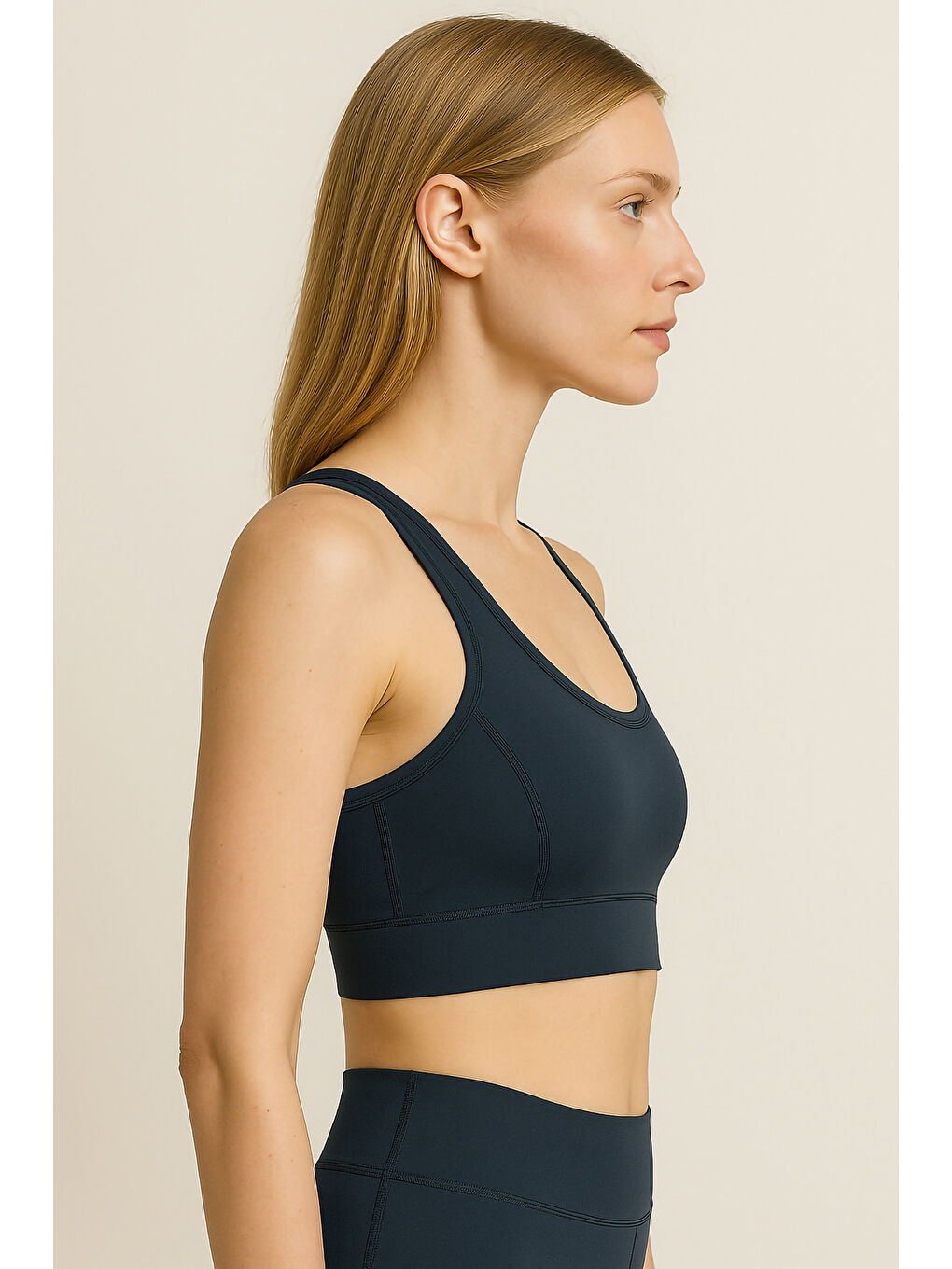 İndigo Kalın Askılı Toparlayıcı Spor Büstiyer-1