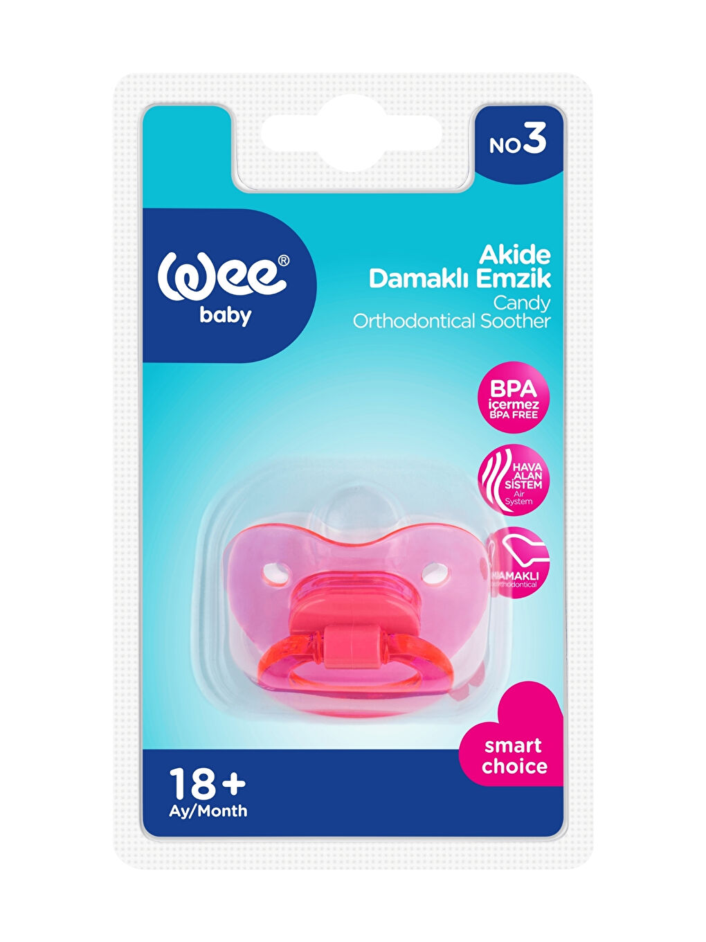 Akide Damaklı Emzik No:3 - PEMBE