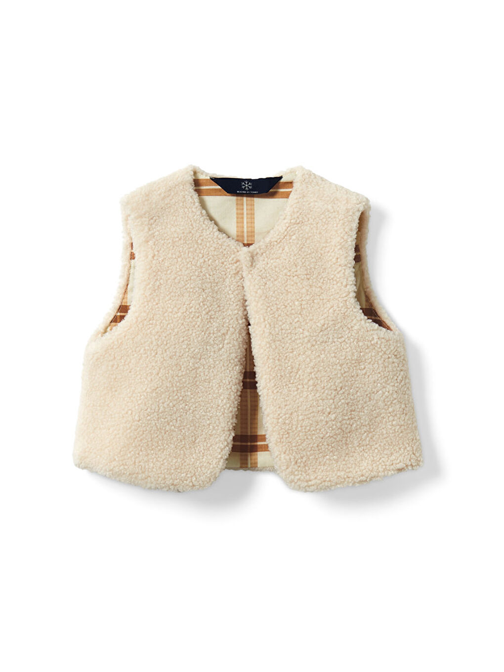 Ekru Kız Çocuk Teddy Yelek-2