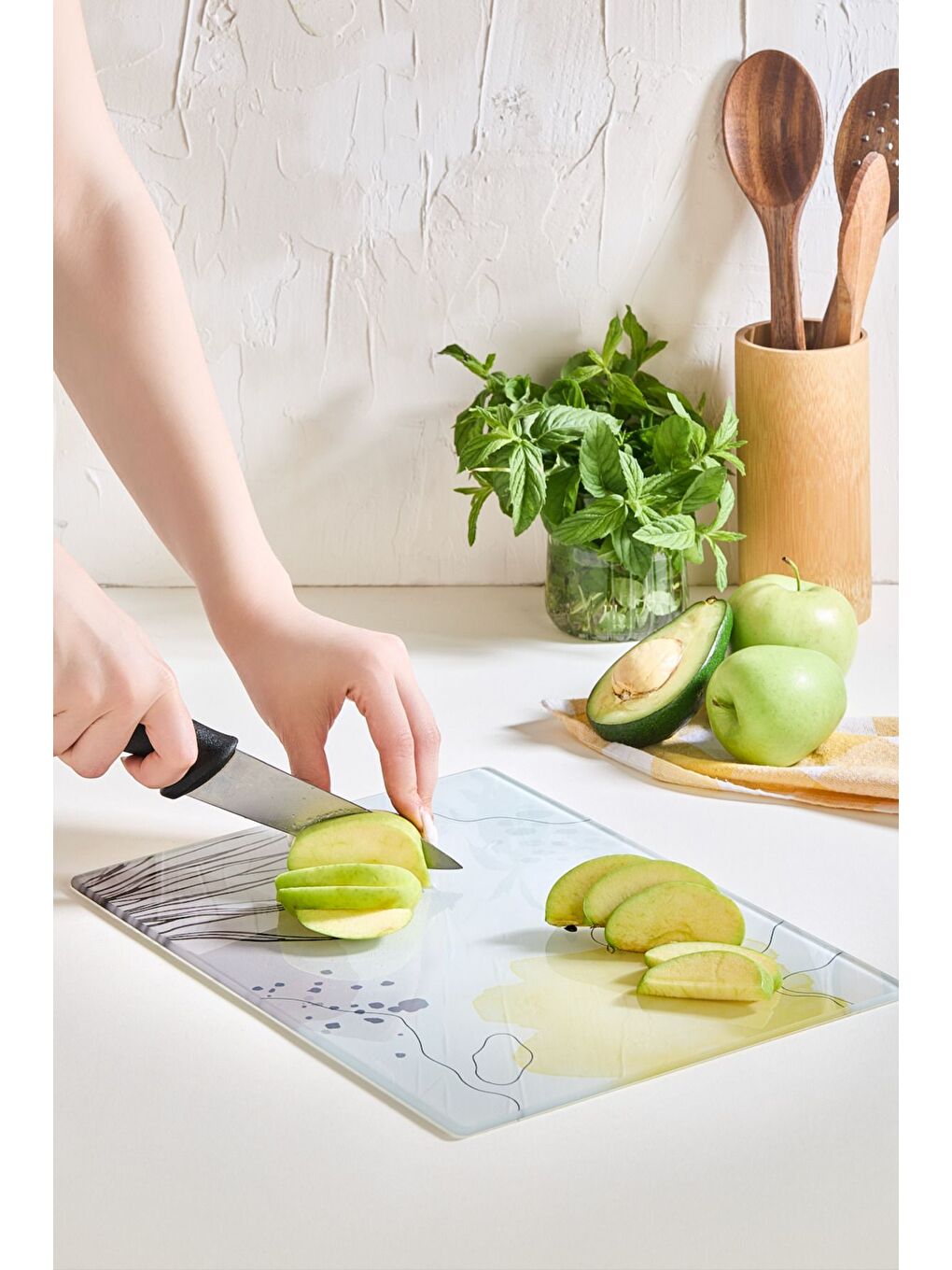 Karışık Bohemian Cam Kesme Tahtası - 25x35 - Isıya Dayanıklı Kırılmaz Kesme Tahtası-1