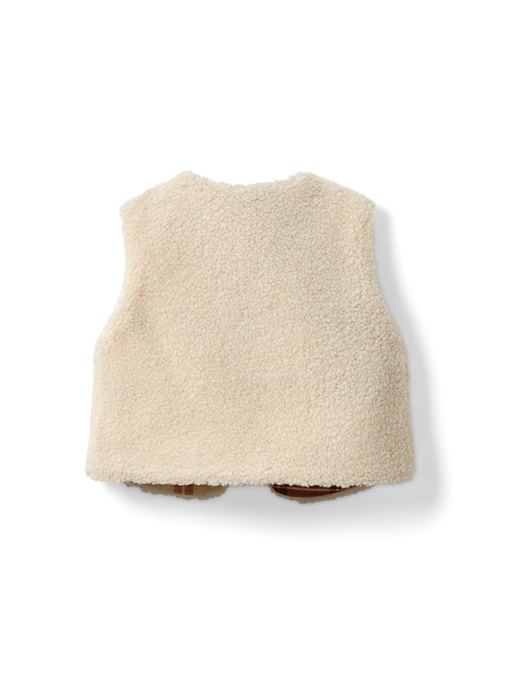 Ekru Kız Çocuk Teddy Yelek-3