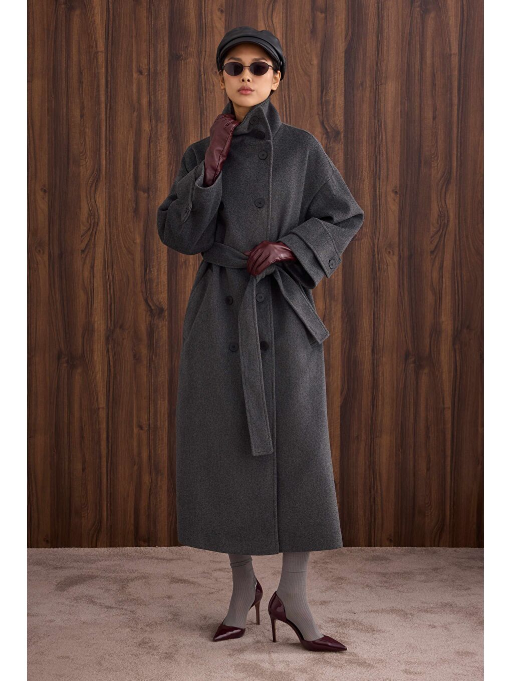 Funnel Neck Uzun Kaban Antrasit