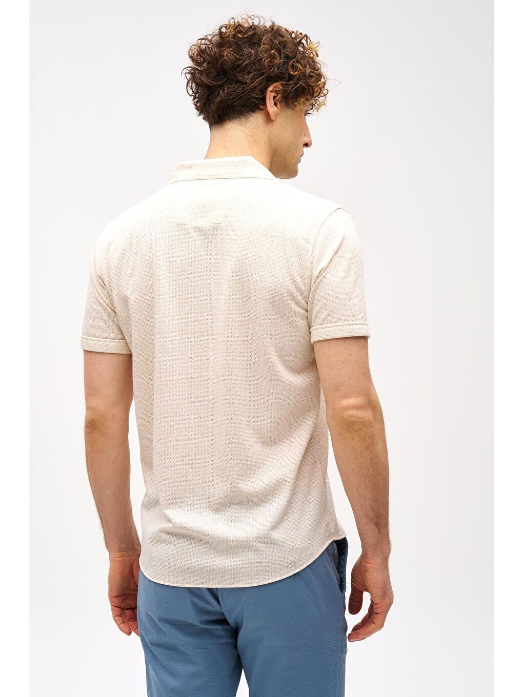 Erkek Bej Apaç Yaka Gömlek-6