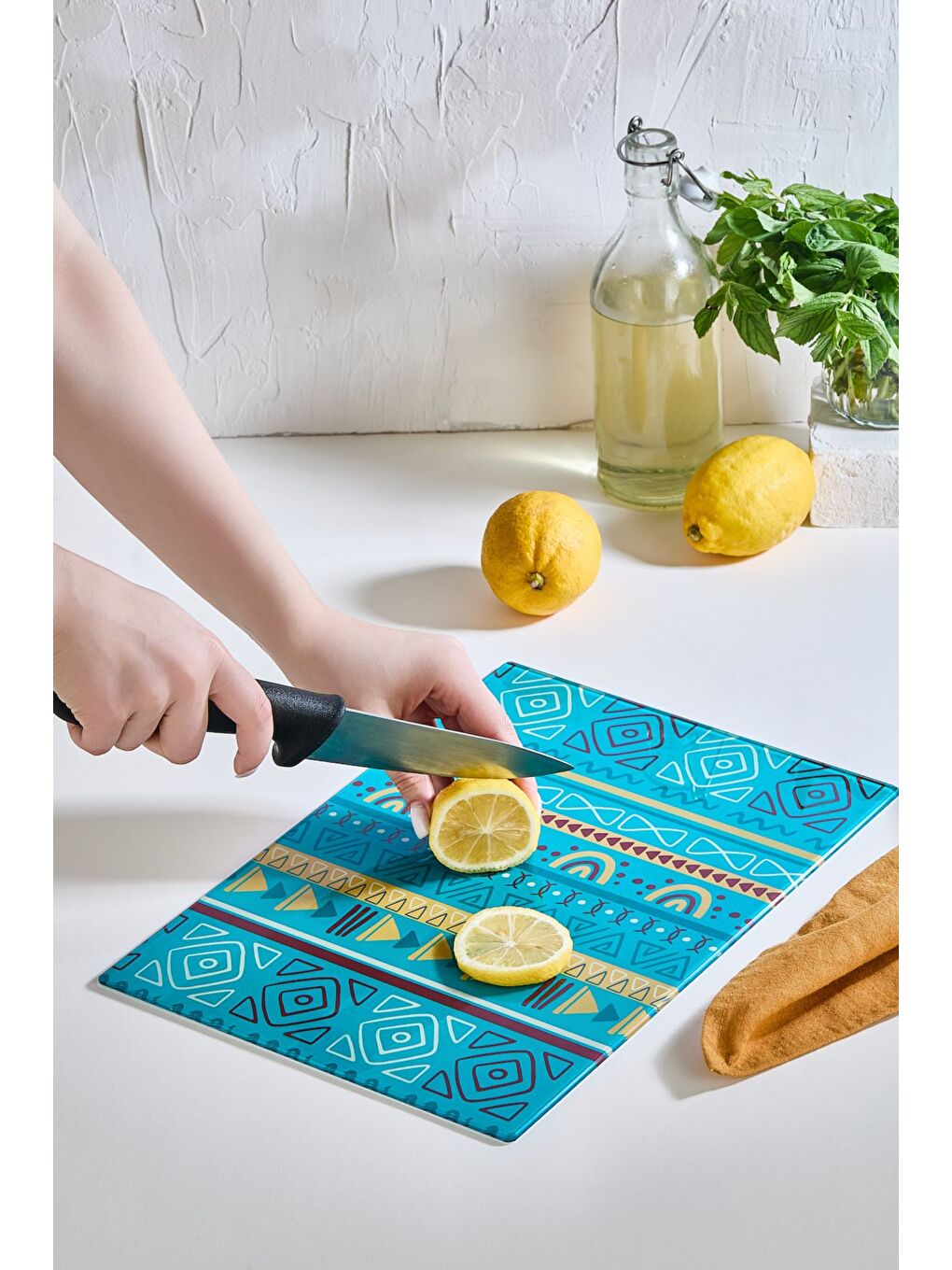 Karışık African Cam Kesme Tahtası - 25x35 - Isıya Dayanıklı Kırılmaz Kesme Tahtası-1