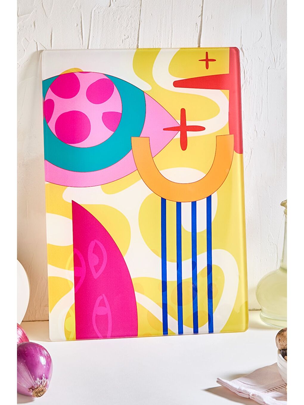 Karışık Meloni Cam Kesme Tahtası - 25x35 - Isıya Dayanıklı Kırılmaz Kesme Tahtası