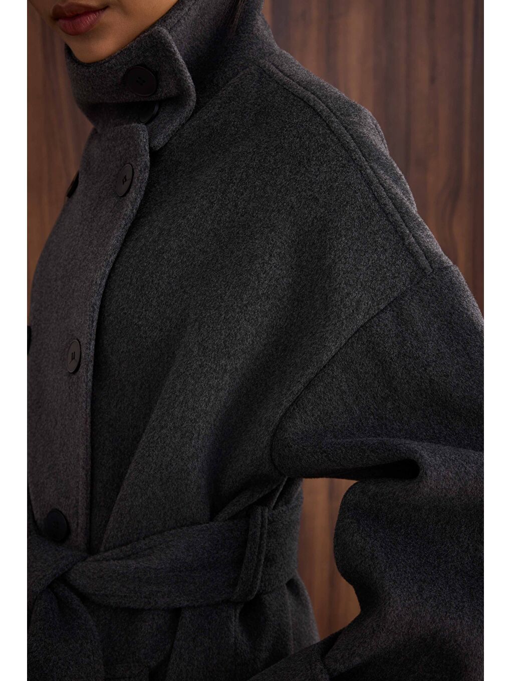 Funnel Neck Uzun Kaban Antrasit-1