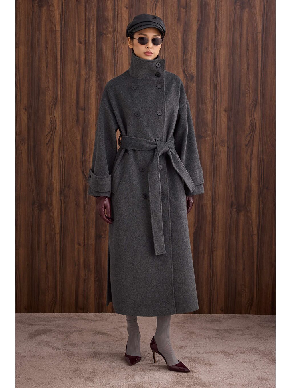 Funnel Neck Uzun Kaban Antrasit-3