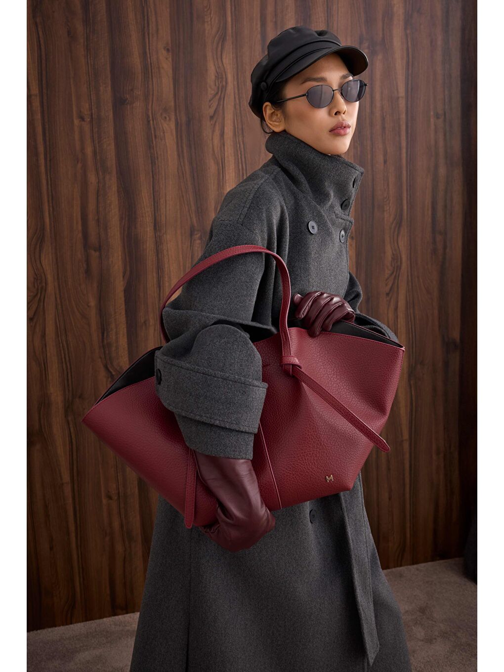 Funnel Neck Uzun Kaban Antrasit-4