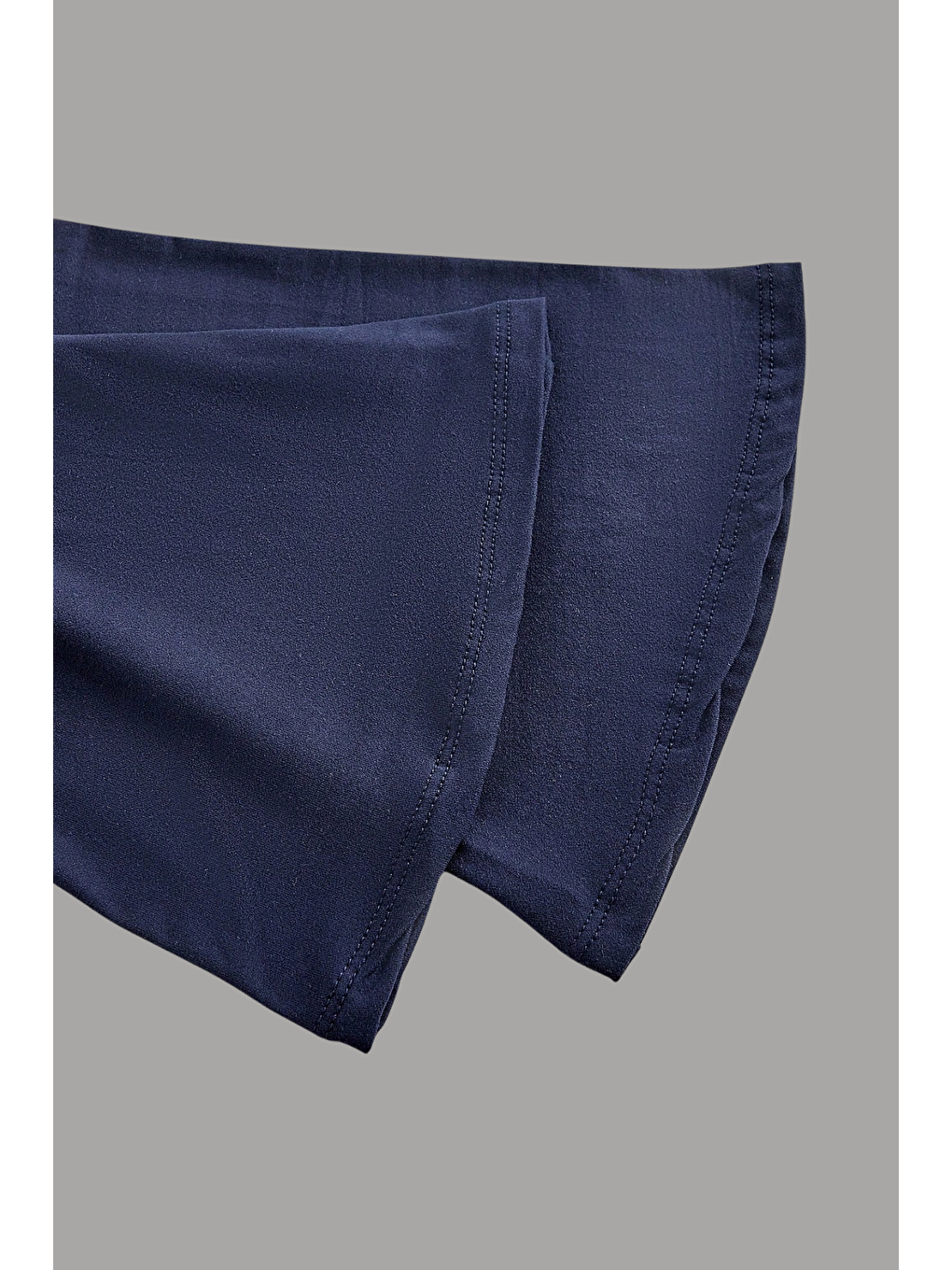 Kadın Lacivert Elastanlı Drapeli Uzun İspanyol Kollu Crop Bluz-2