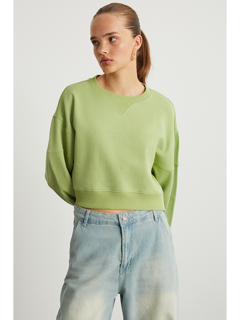 Danbı Kadın Yeşil Sweatshirt-2