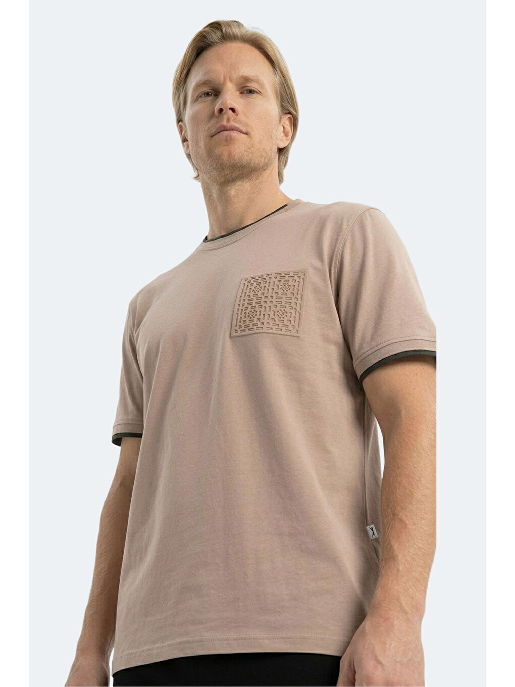 Kahverengi ZAVIER Erkek Pamuklu Kahve Tişört-3