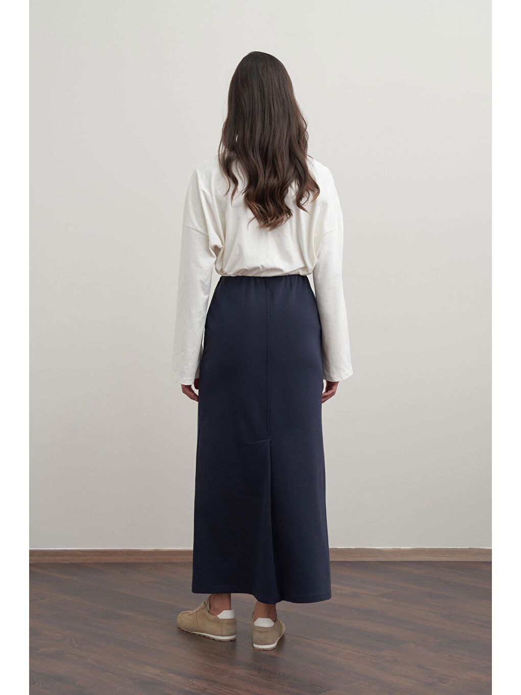 Lacivert-Pamuklu Kalem Etek-2