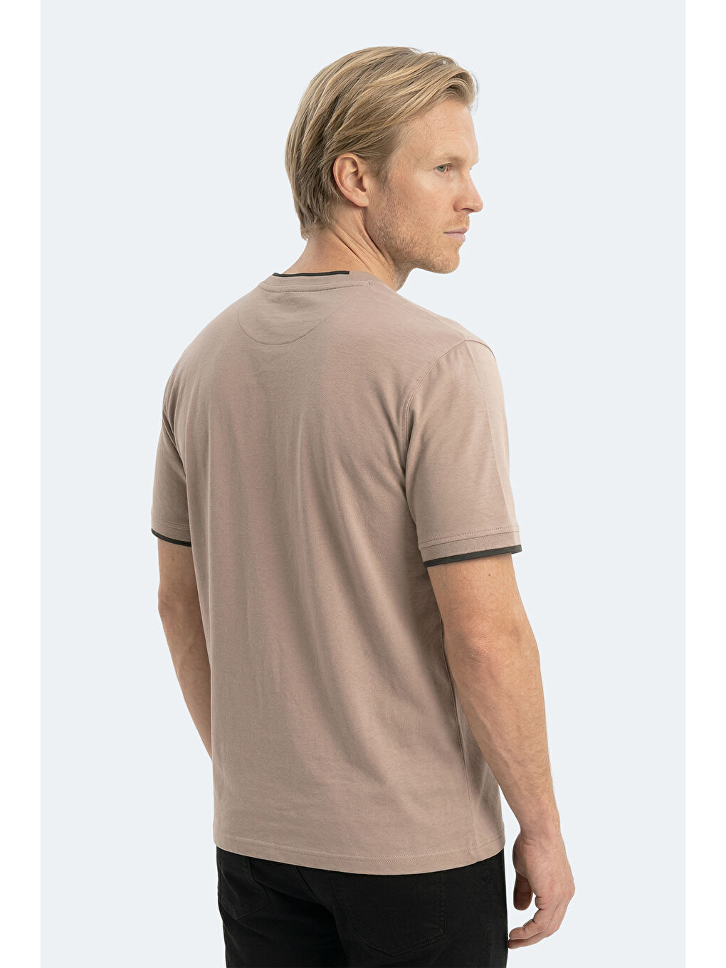 Kahverengi ZAVIER Erkek Pamuklu Kahve Tişört-5