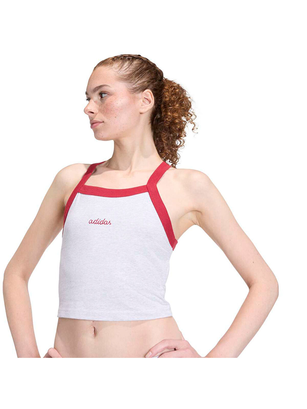 Seasonal Essentials Colorpop Embroidered Graphic Kadın Gri Yuvarlak Yaka Atlet-1