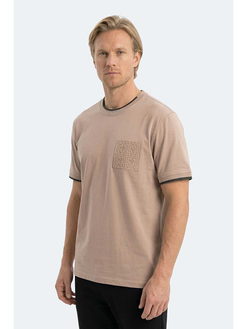 Kahverengi ZAVIER Erkek Pamuklu Kahve Tişört-6